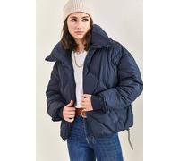 Bianco Lucci Women's Oversized Puffer Coat in Navy | Size: Small Bianco Lucci Navy S