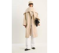 Bianco Lucci Women's Oversized Shawl Collar Buttoned Coat in Beige | Size: Medium Bianco Lucci Beige M