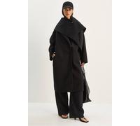 Bianco Lucci Women's Oversized Shawl Collar Buttoned Coat in Black | Size: Medium Bianco Lucci Black M