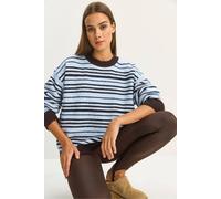 Bianco Lucci Women's Oversized Striped Knit Sweater Bianco Lucci Multicolor One Size