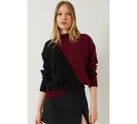 Bianco Lucci Womens Patterned Half Turtleneck Ribbed Sweater - Multicolour - Size Small/Medium