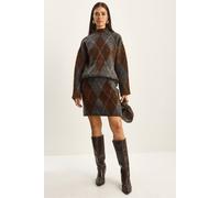 Bianco Lucci Women's Plaid Knitwear Two-Piece Set Bianco Lucci Multicolor One Size