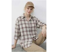 Bianco Lucci Women's Relaxed Fit Plaid Button-Up Shirt | Size: Medium Bianco Lucci Multicolor M
