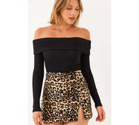 Bianco Lucci Women's Ribbed Textured Blouse in Black | Size: Large Bianco Lucci Black L