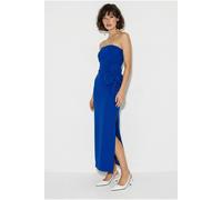 Bianco Lucci Women's Strapless Floral Maxi Dress with Bow Detail in Cobalt | Size: Small Bianco Lucci Cobalt S