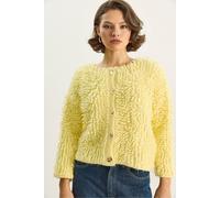 Bianco Lucci Women's Textured Button-Up Cardigan in Lemon Bianco Lucci Lemon One Size