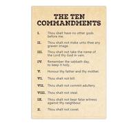 BIANMTSW 10 Commandments of God Poster, Classic Religious Text from Exodus, Inspirational Wall Art Print for Catholic Home, Sunday School, Gift of Faith(Unframed,12x18inch(30x45cm))