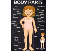 BIANMTSW Body Parts Educational Poster - Human Anatomy Wall Chart for Kids, Science Learning Decor for Classroom & Children's Room(Unframed,12x18inch(30x45cm))