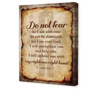 BIANMTSW Christian Encouragement Gift - Do Not Fear Isaiah 41:10 Canvas Print, Inspirational Bible Verse Art for Times of Anxiety, Home or Office Framed,12x18inch(30x45cm)