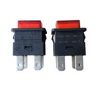 BIANMTSW Emergency Stop Switch 2Pcs PS23-16 Self-Locking Pushbutton Switches 4Pins 250V 16A Socket Strip Push Button Switch for Vacuum Cleaner with Lamp BIANMTSW