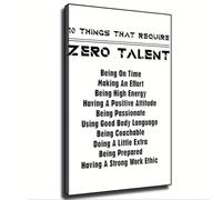 BIANMTSW Great Leadership Quotes Poster 10 Things That Require Zero Talent Motivational Decor for Bedroom Office Framed,12x18inch(30x45cm)