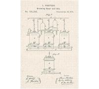 BIANMTSW Louis Pasteur's Beer Making Patent Poster, Historical Brewing Diagram Wall-Art for Science Teachers, Brewmasters, and Beer Lovers Unframed,12x18inch(30x45cm)