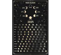 BIANMTSW Lunar Phases 2025, Moon Calendar with Zodiac Signs and Celestial Light, Astronomical Wall Chart for Educators and Astrology Enthusiasts BIANMTSW(Unframed,08x12inch(20x30cm))