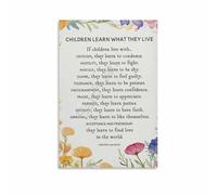 BIANMTSW Motivational Poem for Parents Poster - Children Learn What They Live, Canvas Print for Office or Study Framed,12x18inch(30x45cm)