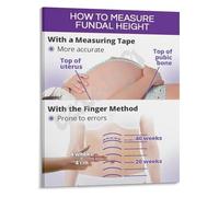 BIANMTSW Obstetrics Fundal Height Measurement Guide Poster for Clinical Reference Students Healthcare Wall-Art Canvas Unframed,08x12inch(20x30cm)