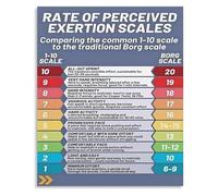 BIANMTSW RPE Training Chart Borg Scale 1-10 Workout Intensity Poster Educational Wall-Art for CrossFit Box and Garage Gym Unframed,12x18inch(30x45cm)