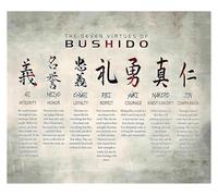 BIANMTSW Samurai Culture Poster 7 Virtues of Bushido Code Art Canvas Wall Decor for Room Framed,16x24inch(40x60cm)