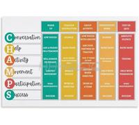 BIANMTSW School Community Values Poster Student Behavior Matrix Chart Classroom Management Guide Canvas Wall-Art For Daycare Reception Area Framed,12x18inch(30x45cm)