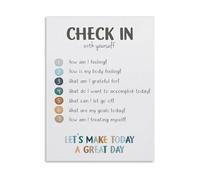 BIANMTSW Social Emotional Learning SEL Poster Daily Emotional Check-in Mental Health Decor for Classroom Calm Corner Teacher Resources Framed,12x18inch(30x45cm)