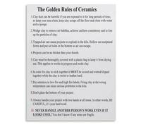 BIANMTSW Studio Art Poster Ceramics Golden Rules and Essential Techniques Chart for Makers Home Decor Framed,16x24inch(40x60cm)