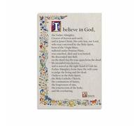 BIANMTSW Traditional Catholic Prayer Art Apostles Creed on Canvas Wall Print for Home Sanctuary Bedroom Office and Confirmation Baptism Gift(Framed,08x12inch(20x30cm))