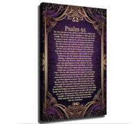 BIANMTSW Vintage Psalm 91 Bible Verse Canvas Wall-Art He Will Call Upon Me and I Will Answer Him for Living Room Bedroom Unframed,12x18inch(30x45cm)