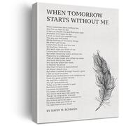 BIANMTSW "When Tomorrow Starts Without Me Poem Print, Framed Canvas Wall Art for Sympathy and Remembrance, Ready-to-Hang Home Decor Framed,12x18inch(30x45cm)