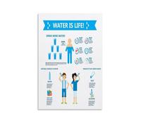 BIANMTSW World Water Resources Poster Human Health and Environment Science Educational Chart for Teachers Students School Decor Gift Framed,12x18inch(30x45cm)