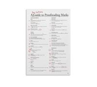 BIANMTSW Writing Skills Proofreading Marks Chart Poster, Educational Canvas Wall Art Decor for Classroom and Study Room Unframed,08x12inch(20x30cm)