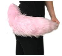Bianna Creations Long Faux Fur Animal Luxury Tail, Cosplay Fursuit Fursona,Costume Dress Up Pet Play Furry Accessory (20", Baby Pink)