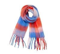 BIANRUN scarf for women uk Women'S Scarves, Thickened Plaid Shawls And Scarves, Large Scarves For Women, Winter Blankets, Women'S Scarf Gifts-Orange Blue