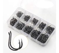 BiaoGan 500PCS Small Fishing Hooks, Assorted 10 Sizes(3#-12#) Fish Hooks Portable Plastic Box, Strong Sharp Fishhook with Barbs for Freshwater/Seawater