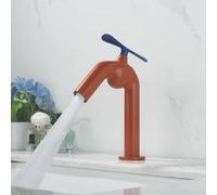 BiaoTeng Bathroom Basin Mixer Tap 1 Hole 2 Functions Hot and Cold Brass Basin Taps Mixers Bathroom Sink Orange Color