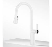 BiaoTeng Bathroom Basin Sink Pull Out Hose Mixer Tap with 360 Rotatable 3 Functions Hot and Cold Brass Bathroom Basin Mixer Taps One Hole White