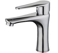 BiaoTeng Bathroom Mixer Tap Chrome Bathroom Taps Mixer Brass Bathroom Faucet Chrome Bathroom Sink Mixer Taps 1 Hole Hot and Cold
