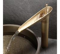BiaoTeng Bathroom Mixer Taps Waterfall Single Handle Hot and Cold Antique Bronze Bathroom Tap Brass