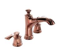 BiaoTeng Bathroom Sink Tap with Pull Out Hose Hot and Cold Brass 3 Hole Taps for Bathroom Basin 2 Handle Rose Gold