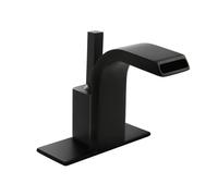 BiaoTeng Black Mixer Tap Bathroom Sink Waterfall Hot and Cold Brass Waterfall Taps for Bathroom Sink Black 1 Hole