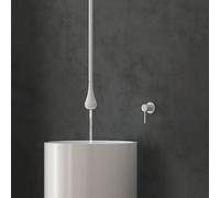 BiaoTeng Ceiling Mounted Tap Concealed Taps Wall Mounted, Hot and Cold Mixer Tap Single Lever Handle Brass for Bathroom White