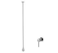 BiaoTeng Ceiling Mounted Tap Concealed Taps Wall Mounted, Hot and Cold Mixer Tap Single Lever Handle Brass for Bathroom Brushed