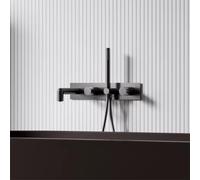 BiaoTeng Classic Bath Shower Mixer Taps Wall Mounted, 2 Function Hot and Cold Brass Concealed Bath Mixer Tap for Bathroom Grey