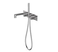 BiaoTeng Classic Bath Shower Mixer Taps Wall Mounted, 2 Function Hot and Cold Brass Concealed Bath Mixer Tap for Bathroom Brushed Nickel