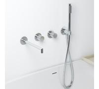 BiaoTeng Classic Bath Shower Mixer Taps Wall Mounted, 2 Function Hot and Cold Brass Concealed for Modern Bath Shower Mixer Tap Chrome