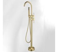 BiaoTeng Freestanding Bath Shower Mixer Taps Brushed Gold