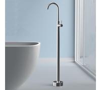 BiaoTeng Freestanding Bath Tap Chrome with 360 Rotatable Hot and Cold Freestanding Bath Taps Brass Single Handle