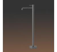 BiaoTeng Freestanding Bath Taps Floor Mounted Hot and Cold Brass Single Handle Freestanding Bathtub Faucet Grey