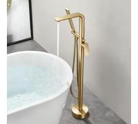 BiaoTeng Freestanding Bath Taps with Shower Attachment Brushed Gold