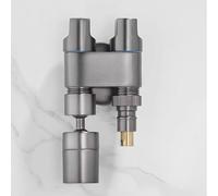 BiaoTeng Garden Tap Double Outlet Wall Mounted Washing Machine Tap 2 Function Cold Water Brass Outside Taps Wall Mounted Grey