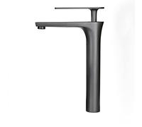 BiaoTeng Grey Bathroom Taps Mixer Brass Taps for Bathroom Basin Bathroom Sink Mixer Taps 1 Hole Countertop Basin Tap Bathroom Sink Mixer Tap Splash Proof,Gray B