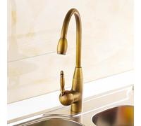 BiaoTeng Kitchen Sink Mixer Tap Vintage with 360 Rotatable Hot and Cold Brass Antique Bronze Kitchen Taps Single Hole